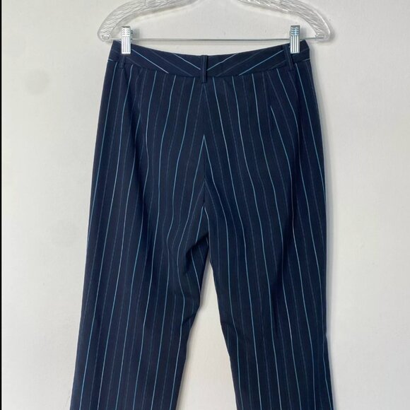 Etcetera Dress Pants Sirena Office Pinstripe Navy Straight Leg Mid-Rise Size 4 - Picture 6 of 8